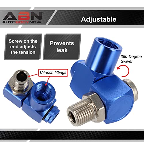 ABN 1/4in NPT 360 Degree Swivel Connector with Adjustable Tension Control to Stop Leaks – For Any Air Tool