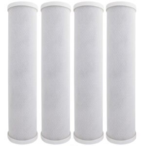 tier1 5 micron 20 inch x 4.5 inch | 4-pack whole house activated carbon block water filter replacement cartridge | compatible with pentek ep-20bb, 155583-43, cb-45-2005, home water filter