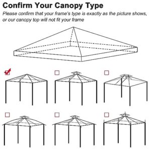 Yescom 117"x117" Canopy Top Replacement Y0049707 Red for Smaller 10'x10' Single-Tier Gazebo Cover Patio Garden Outdoor