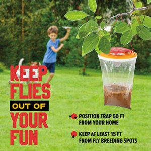 Redtop Flycatchers Standard Size - 100% Non-Toxic Disposable Outdoor Fly Trap - Designed to Attract Egg-Laying Females (4)
