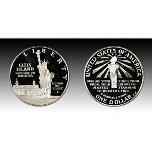 1986 S 1986 Statute of Liberty Ellis Island Silver Commemorative Dollar $1 US Mint Proof