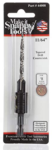 Snappy Tools 11/64 Inch Tapered Drill Countersink for #8 Screw (Replaces Part # 44011) #44008