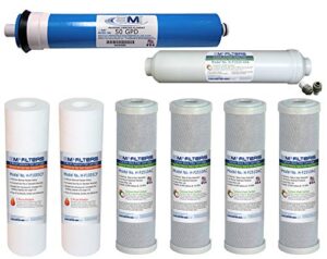 ami reverse osmosis filter & membranes replacement | 1 year supply | 50 gpd membrane with pre & post filter | for 5 stage water filtration systems (50 gpd membrane + filters - 1 year supply)…