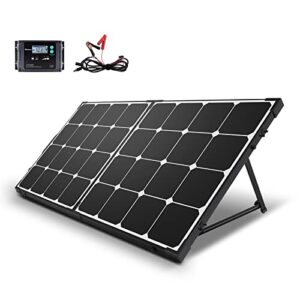 renogy 100 watt 12 volt portable solar panel with waterproof 20a charger controller, foldable 100w solar suitcase with adjustable kickstand, solar charger for camping rv off grid system power station