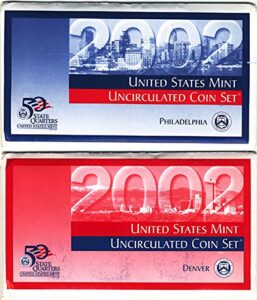 2002 p&d us mint uncirculated coin mint set sealed unicirculated
