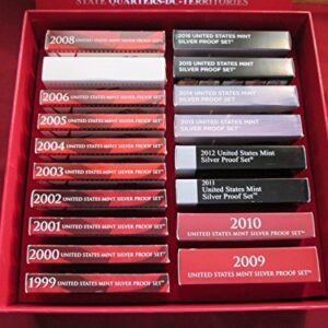 1999 S Silver Proof Set Silver Proof Sets From 1999 to 2016 In Collectors Box Brilliant Uncirculated