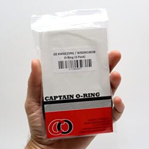 Captain O-Ring - GE KWGE25RG (WS03X10038) Replacement ORings for GE GXWH01C, CXWH08C, GXWH04F, GXWH20F, GXWH20S, GXRM10 & GX1S01R Water Filters (3 Pack)