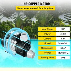 Happybuy Swimming Pool Pump 1hp 110v Hot Tub 0.75 Kw Water Circulation Spa Above GroundPool