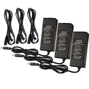 ledmo 3 pack led power supply, transformers,led adapter, 12v, 5a max, 60 watt max, for led strip light