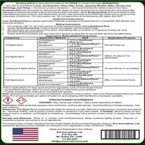 Kills Ticks & Mosquitoes on Contact. All Natural Outdoor Insecticide Spray Repels up to 30 Days. Safe Insect Control for Kids, Dogs, Plants – Easy & Ready to Use – Eco Innovations, EcoGuard Plus, 8 oz