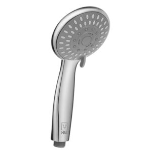 h&s universal handheld shower head with high and low water pressure - hand showerhead with 5 different spray modes - powerful chrome replacement - also for rv or camper