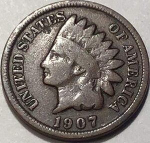 1907 indian head cent penny good detials