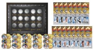 baseball legends 15-coin set 24k gold plated state quarters w/display super sale