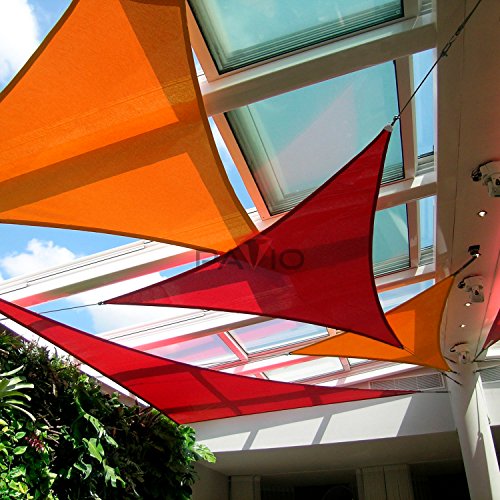 Patio Paradise 16' x 16' x 16' Orange Sun Shade Sail Triangle Canopy, 180 GSM Permeable Canopy Pergolas Top Cover, Permeable UV Block Fabric Durable Outdoor