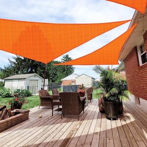 patio paradise 16' x 16' x 16' orange sun shade sail triangle canopy, 180 gsm permeable canopy pergolas top cover, permeable uv block fabric durable outdoor