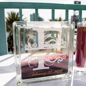 Glass Unity Set for Weddings, Personalized Monogram Wedding Sand Ceremony, Unity Candle Alternative