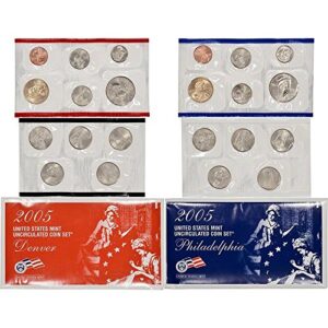 2005 p&d us mint uncirculated coin mint set sealed $1 us mint unicirculated