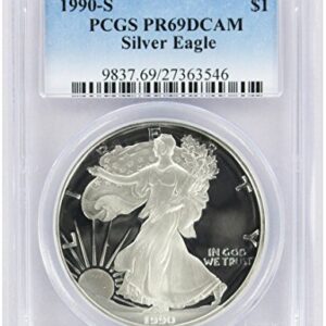 1990-S $1 American Silver Eagle PR69DCAM PCGS