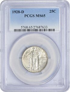 1928-d standing liberty silver quarter ms65 pcgs