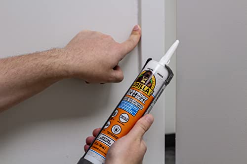 Gorilla Waterproof Caulk & Seal 100% Silicone Sealant, White, 10oz Cartridge (Pack of 1)