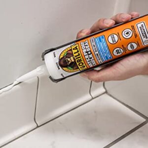 Gorilla Waterproof Caulk & Seal 100% Silicone Sealant, White, 10oz Cartridge (Pack of 1)