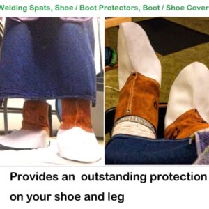 ZaoProteks ZP3002 Cowhide Leather Heat and Abrasion Resistant Welding Spats, Welding Boot Protectors, Welding Shoe Cover, Welding Gaiters