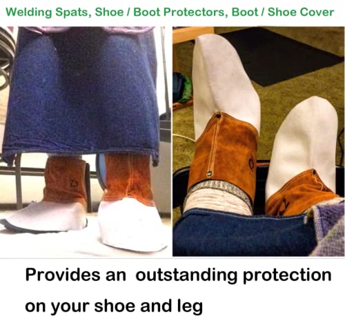 ZaoProteks ZP3002 Cowhide Leather Heat and Abrasion Resistant Welding Spats, Welding Boot Protectors, Welding Shoe Cover, Welding Gaiters