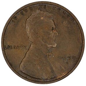 1939 d wheat cent penny good