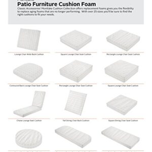 Classic Accessories 48 x 18 x 3 Inch Patio Bench/Settee Cushion Foam,White