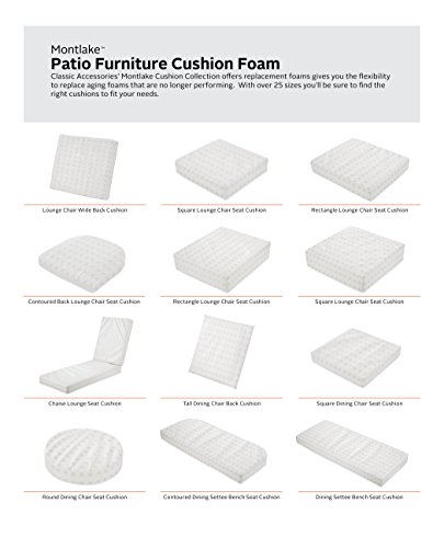 Classic Accessories 48 x 18 x 3 Inch Patio Bench/Settee Cushion Foam,White