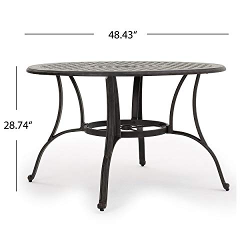 Christopher Knight Home Alfresco Outdoor Cast Aluminum Circular Dining Table, Bronze