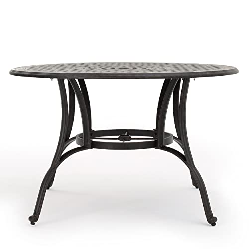 Christopher Knight Home Alfresco Outdoor Cast Aluminum Circular Dining Table, Bronze