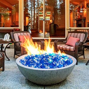 Mr. Fireglass 10 Pounds Crushed Fire Glass for Natural or Propane Fire Pit Fireplace and Landscaping, High Luster Bahama Blends