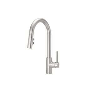 pfister stellen kitchen faucet with pull down sprayer, single handle, high arc, stainless steel finish, lg529sas