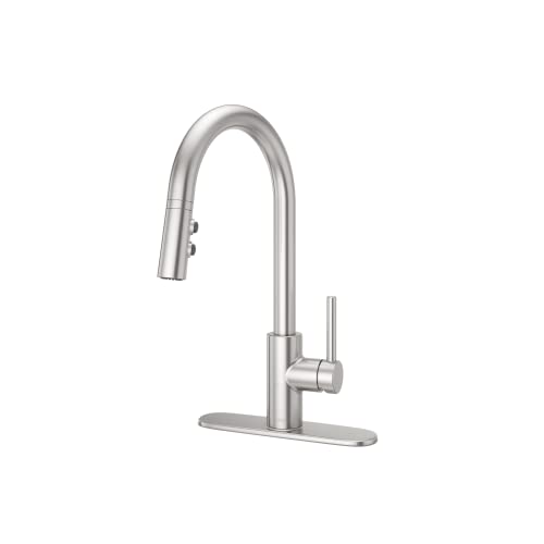 Pfister Stellen Kitchen Faucet with Pull Down Sprayer, Single Handle, High Arc, Stainless Steel Finish, LG529SAS