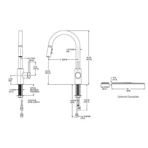 Pfister Stellen Kitchen Faucet with Pull Down Sprayer, Single Handle, High Arc, Stainless Steel Finish, LG529SAS