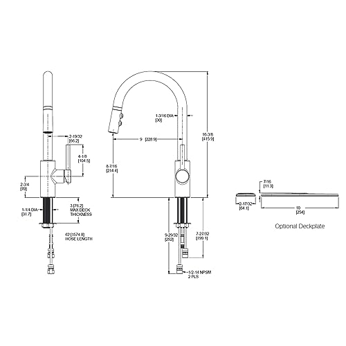 Pfister Stellen Kitchen Faucet with Pull Down Sprayer, Single Handle, High Arc, Stainless Steel Finish, LG529SAS