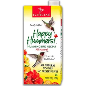 eznectar happy hummers! clear ready-to-use hummingbird nectar, 33.8 oz
