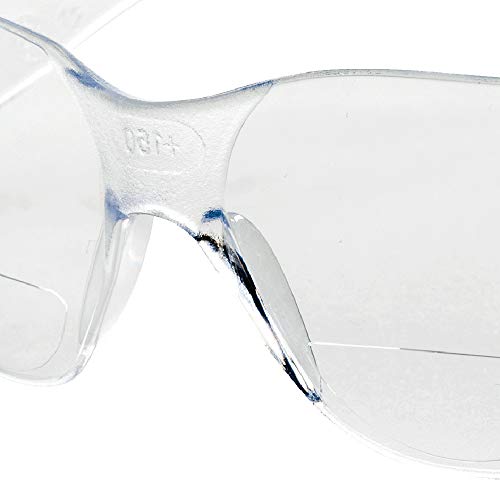 Sellstrom Lightweight, Comfortable, Scratch-Resistant Protective Eyewear Bifocal Safety Glasses, Unitary Polycarbonate Clear Lenses, 1.5 Magnification (Qty 1), Hard Coating, Clear, S70703