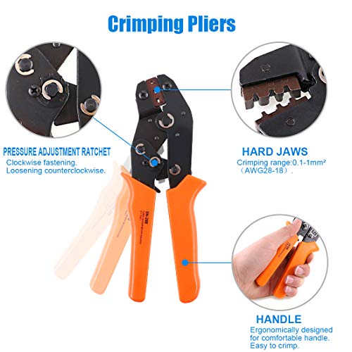 Glarks SN-28B Terminal Professional Pin Crimping Tool for 2.54mm 3.96mm 28-18AWG 0.1-1.0mm2