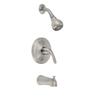 glacier bay builders 1-handle 1-spray tub and shower faucet in brushed nickel