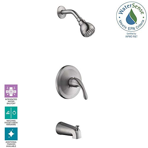 Glacier Bay Builders 1-Handle 1-Spray Tub and Shower Faucet in Brushed Nickel