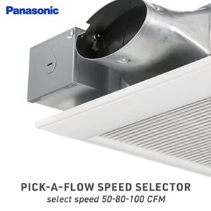 Panasonic FV-0510VS1 WhisperValue DC Energy-Saving Bathroom Ventilation Fan, Quiet, Lowest Profile Energy Star Certified Ceiling Mount Fan