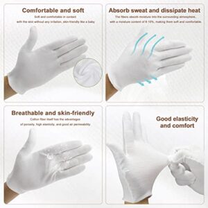 100% White Soft-Hand Cotton Moisturising Gloves Work Gloves, Extra Large (12 Pairs)