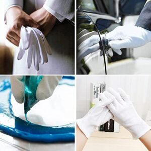 100% White Soft-Hand Cotton Moisturising Gloves Work Gloves, Extra Large (12 Pairs)