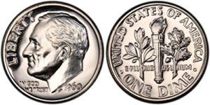 1960 proof roosevelt silver dime gem proof us mint