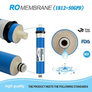 FS-TFC Reverse Osmosis Membrane 50 GPD Replacement Filter RO Membrane Universal Compatible Replacement RO Fits Residential Water Filter Purifier 1-Pack