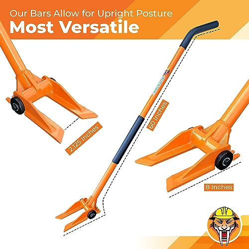 Gutster 60" Round Handle Demolition Bar - Ultimate Flooring/Hardwood Demolition Tool - Long Handle for Maximum Leverage - Ergonomic Handle to Apply Pressure Without Wrist Strain