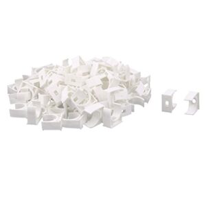 uxcell pvc household u shaped water supply pipe hose holder clamps clips 100 pcs white