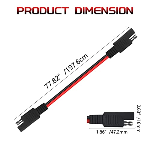 WMYCONGCONG 2 PCS SAE to SAE Extension Cable Quick Disconnect Wire Harness SAE Connector 6.56 Feet, 18AWG